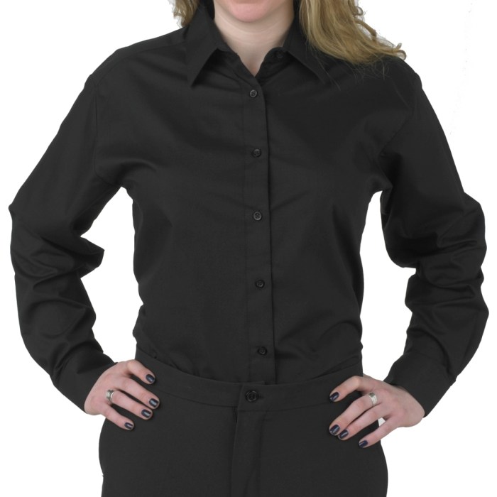 Black dress shirt for women