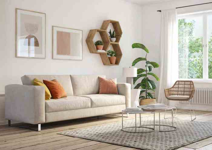 How to decorate large wall in living room