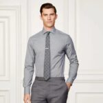 Mens gray dress shirt short sleeve