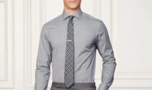 Mens gray dress shirt short sleeve