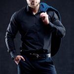 Black dress men's shirt