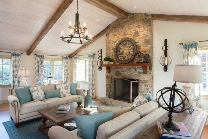 How to decorate living room with vaulted ceilings