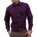 Plum dress shirt for men