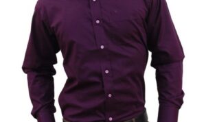 Plum dress shirt for men