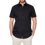 Men short sleeve dress shirt