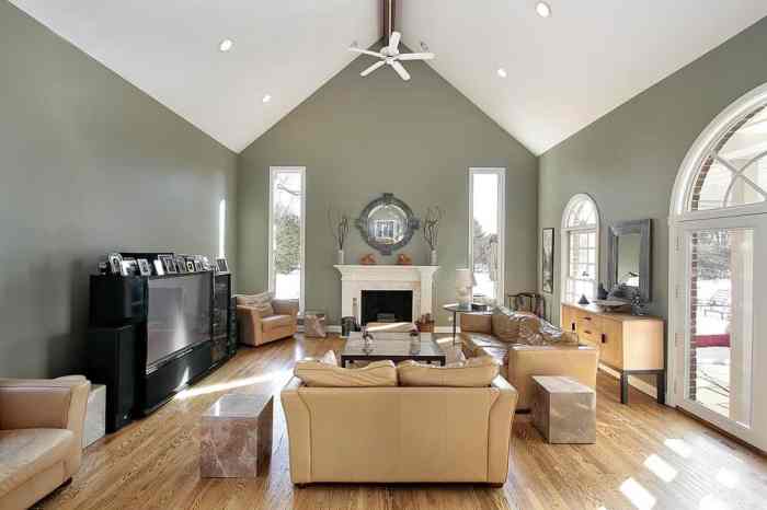 How to decorate living room with vaulted ceilings