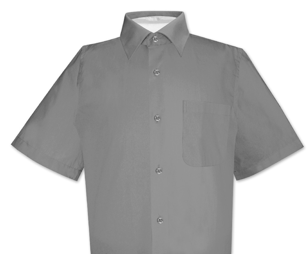 Mens gray dress shirt short sleeve